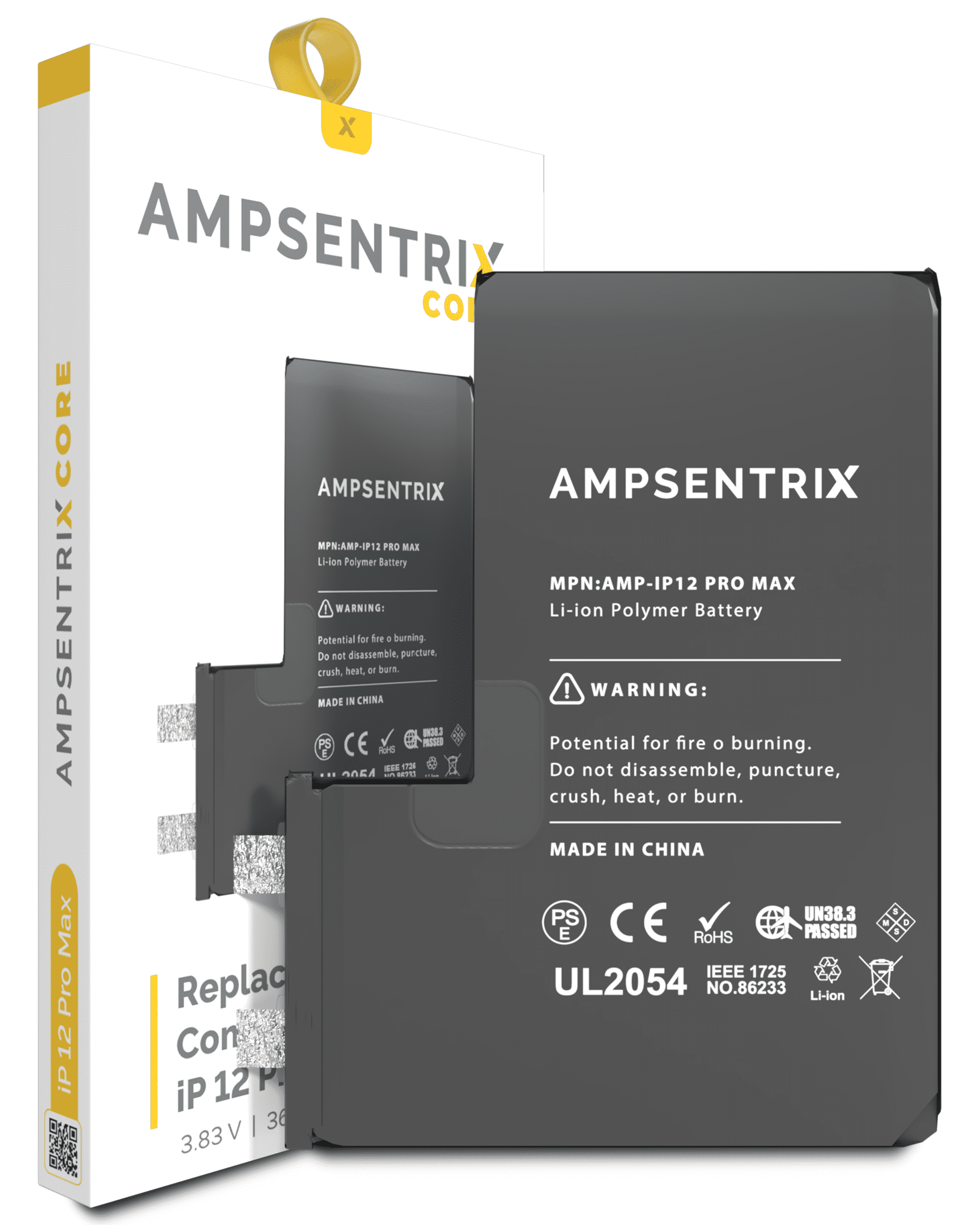 Bateria Litio Ampsentrix CORE iPhone 12 PRO MAX (Requiere Soldadura)