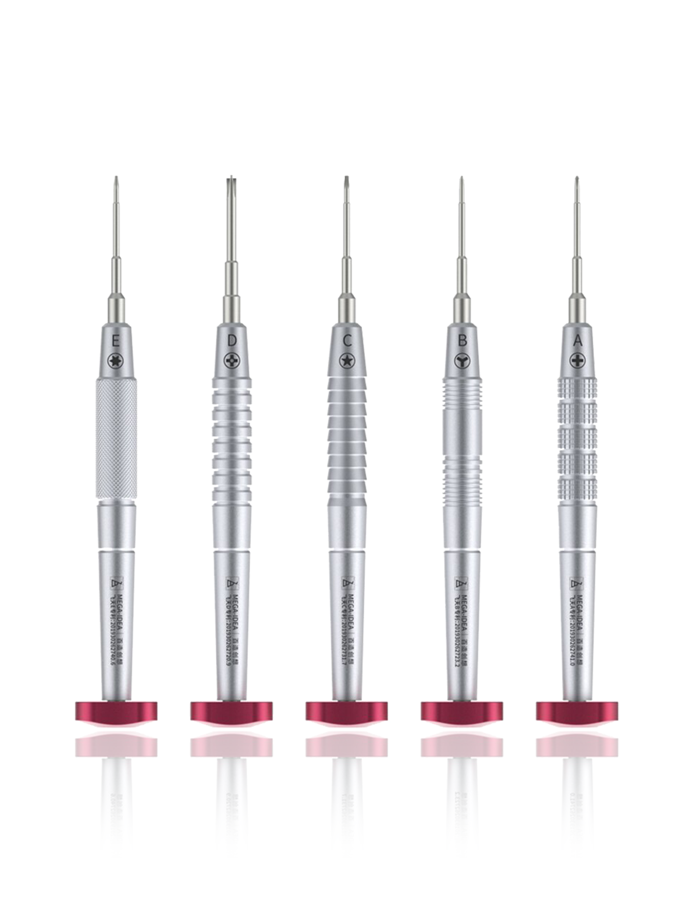 Kit de destornilladores de precisión iFlying 2D (punta de cruz de 1,2 mm, punta triple Y0,6, punta pentalobe de 0,8 mm, punta convexa de 2,5 mm, punta Torx T2) (Qianli)