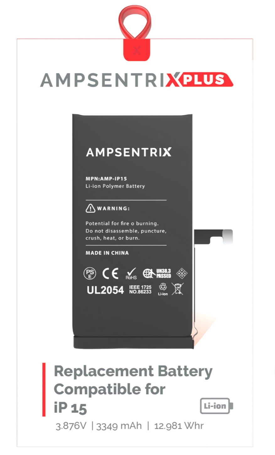 Bateria Litio Ampsentrix Plus iPhone 15 (Marca 100%)